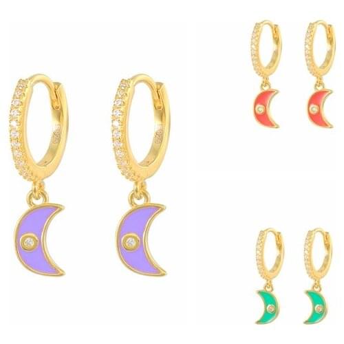 BOAKO Color Moon 925 Sterling Silver Earrings For Women Earrings Dangle Ear Piercing Pendientes Mom Gift 2021 Trend Vintage