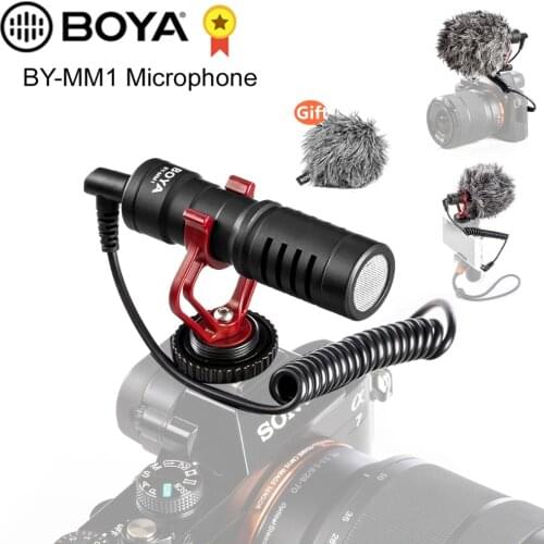 BOYA BY-MM1 Condenser Video Recording Microphone on-Camera Vlogging for iPhone Samsung Canon DSLR Zhiyun Smooth 4 Stabilizer