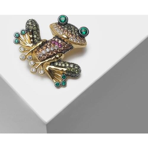 Amorita boutique Golden frog brooch fashion flash animal brooch