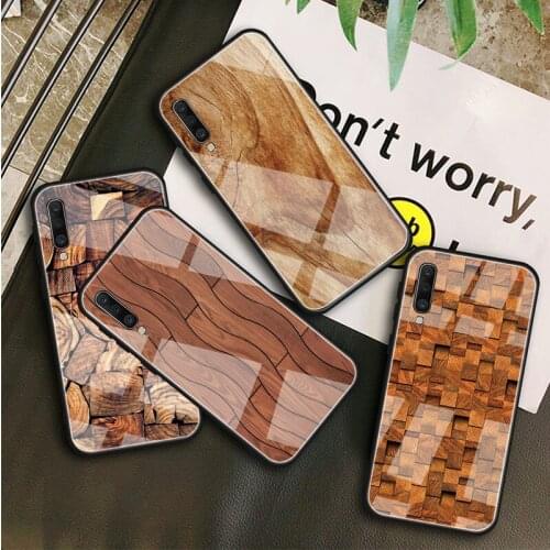 Wood textures Tempered Glass Case For Samsung Galaxy A10S A10E A20S A20E A30S A40 A50S A60 A70 A80 A90 A6 A7 A8 Shell