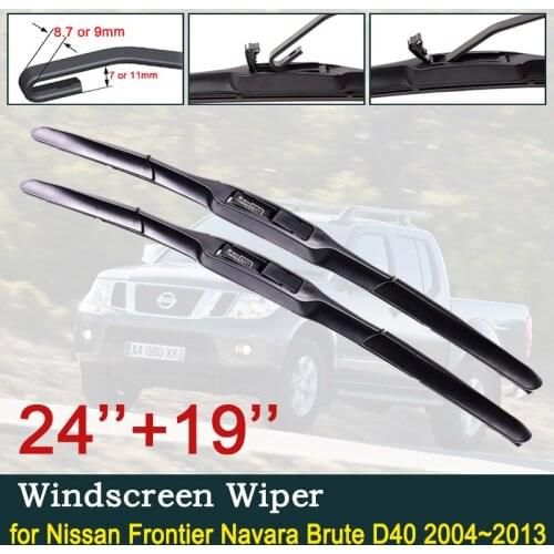 For Nissan Frontier Navara Brute D40 2004~2013 Front Windscreen Wipers Car Accessories Car Wiper Blades Stickers 2005 2006 2007