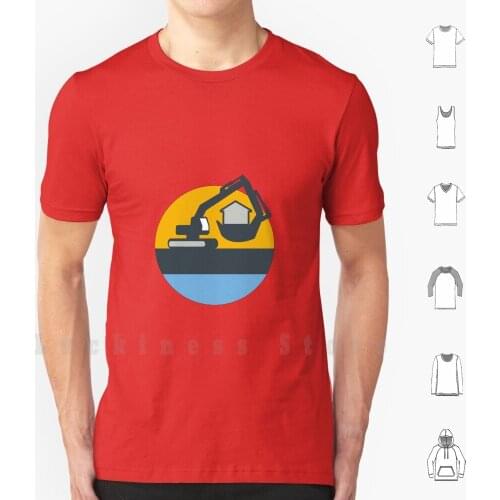 Excavator Digger Handling House Circle Retro T Shirt DIY Cotton Big Size S-6xl Excavator Mechanical Digger Construction Heavy