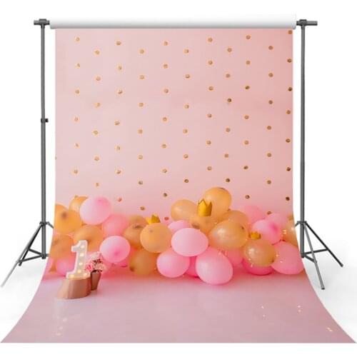 Avezano 1st Birthday Party Backdrop Flower Balloon Polka Dot Pink Girl Photography Background Photo Studio Photocall Decor Props