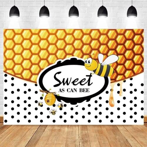 Yeele Baby Shower Backdrop Birthday Party Decor Yellow Bee Honey Photozone Photo Photographic Background For Photo Studio Props