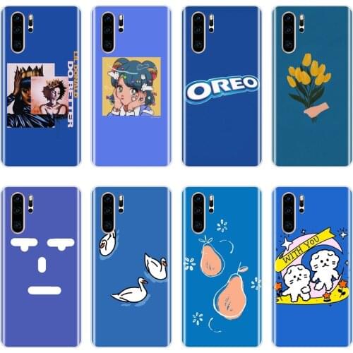 Flower Cat Blue Phone Case For Huawei P Smart Plus 2019 P Smart Z Soft Silicone Back Cover For Huawei P30 Lite Pro P20 Lite 2019
