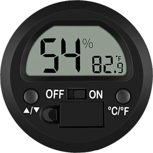 Round Embedded Thermometer Humidity Meter for Reptile House Cigar Box Monitor