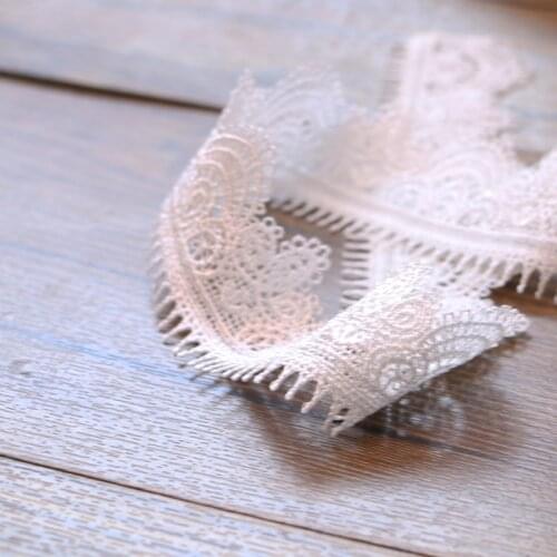 4cm white polyester embroidery lace french lace ribbon fabric guipure diy trims warp knitting sewing Accessories#3706