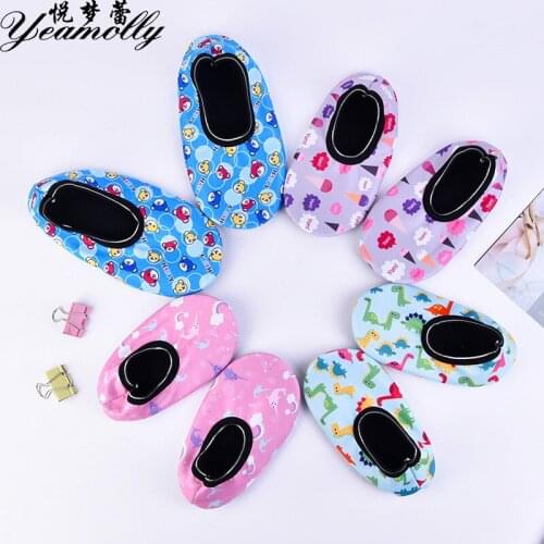 YEAMOLLY Summer Women Mesh Breathable Non-Slip Indoor Floor Socks Anti-Skid Boat Socks Soft Color Cute Cartoon Stocking Kids