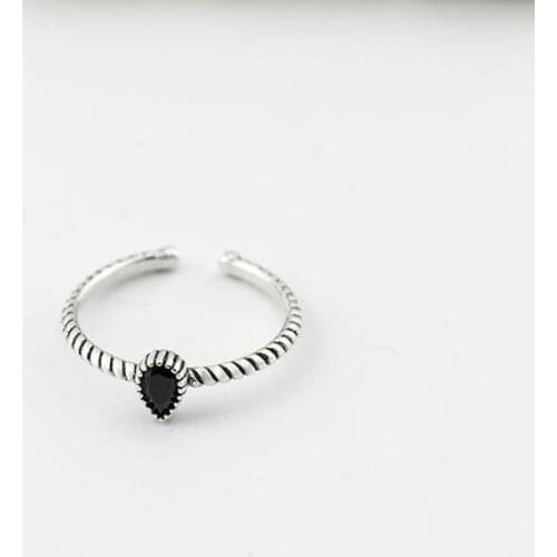 LycorisSmart Creative personality 925 silver Opening rings for women Jewelry retro trend twine jewelry