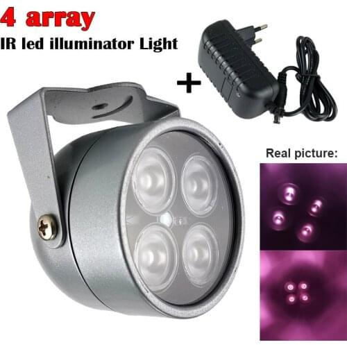 Mini CCTV LEDS 4 array IR led illuminator Light IR Infrared waterproof Night Vision CCTV Fill Light For CCTV Camera IP Camera
