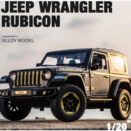 1:20 Jeep Wrangler Rubicon Alloy Model Off Road Diecast Vehicle Toy Car For Kids Gifts Diecasts & Toy Vehicles Strong Pull Back