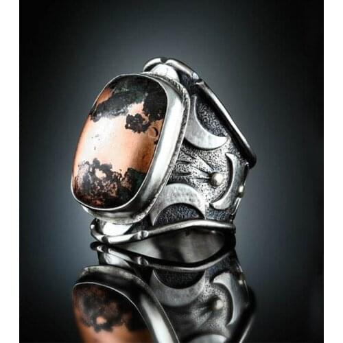 Fashion Silver Color Irregular Ring Ethnic Montain Painting Unique Rings For Women Men GothicParty Retro Jewelry Gift A4M930