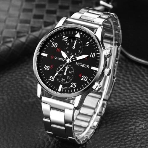 Fashion Men Watches Set Sport Clock Metro Business Quartz Watch Stainless Steel Strap Fashion Watch Strap Present For Men