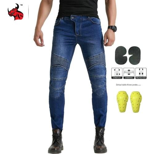 HEROBIKER Motorcycle Pants Men Riding Motorbike Jeans Straight Casual Moto Trousers Racing Motocross Pants Protective Gear