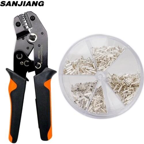 SN-06WF Crimping Tool Kit Crimper Plier Set Terminal Block Cord Insulated Ferrules End Wire Crimp Sleeves Assortment Kit