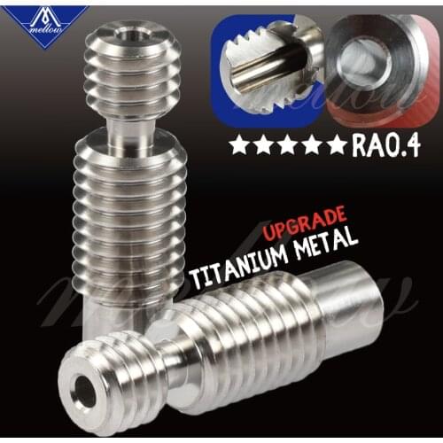 Mellow All-Metal NF V6 Titanium Alloy Heat break TC4(Grade5) 3D Printer Nozzle Throat for 1.75mm/3.00 HOTEND E3D V6 heater block