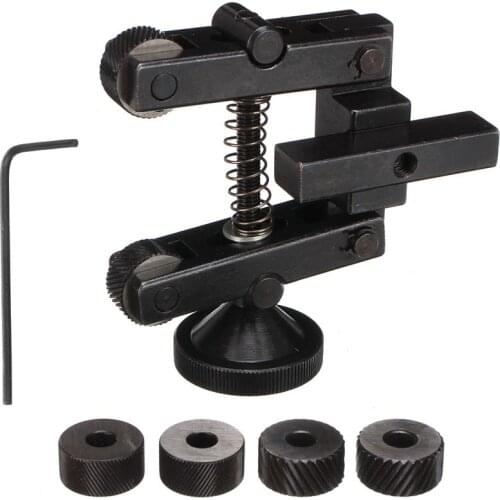 Black 2cm/0.8inch Knurling Knurler Tool Holder Linear Knurl Tool Lathe Adjustable Shank with Wheels Lathe Tools For Mini Lathe