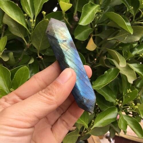 Natural Labradorite crystal Double Terminated points Gemstone Points Healing Hexagonal Wand Home Decor