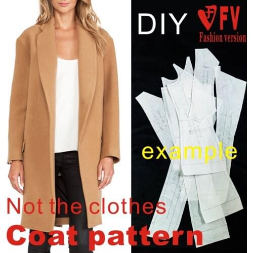 Clothing DIY Overcoat Sewing Pattern Coat Sewing Template Cutting drawing BFY-46