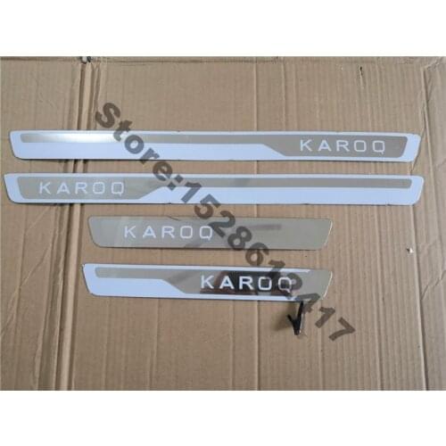 Door Sill Strip for Skoda KAROQ 2017-2021 Stainless Steel Scuff Plate Peda Pedal Cover Car Styling Stickers Auto Accessories