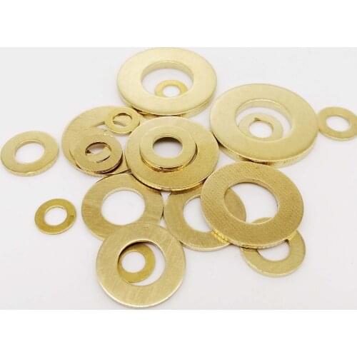 10/50pcs M2 M2.5 M3 M4 M5 M6 M8 M10 M12 GB97 DIN125 Solid Brass Copper Flat Washer Plain Gasket Pad High Quality