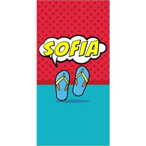 Funny Comic Book Sandals Flip Flops Personalised Bathroom Shower Towels for Kid Adult Fun Pop Art Custom Beach Sport Towels 140