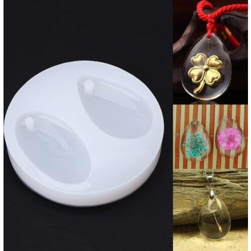 Silicone Mold DIY Jewelry Necklace Pendant Making Tool Oval Water Drop Pendants Epoxy Resin Crafts Mirror UV Charms Findings