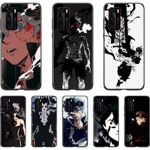 Silicone Cover Anime Black Clover For Huawei P40 P30 P20 P10 P9 P8 Lite E Pro Plus mini 2019 Black Soft Phone Case