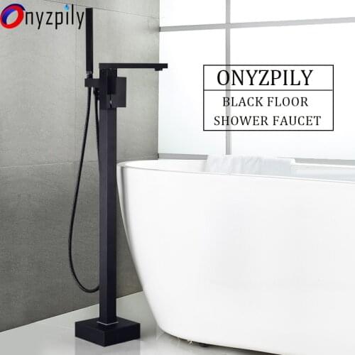Bathroom Bathtub Faucet Standing Chrome Bathtub Shower Faucet 360 Rotation Swivel Spout with Flexible Hand Tap Mixer Shower
