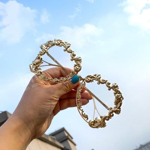 2020 Fashion Oversized Sunglasses Women Luxury Brand Vintage Punk Sunglasses Men Baroque Pearl Sun Glasses UV400 Oculos Feminino