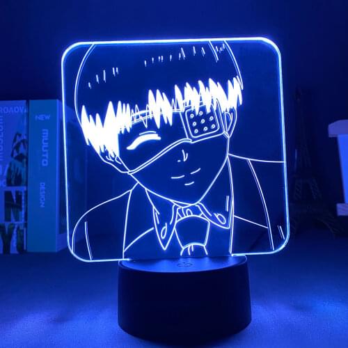 3D lights Anime Tokyo Ghoul Ken Kaneki Light for Kids Bedroom Decor Night Light Birthday Gift Manga Gadget Tokyo Ghoul Lamp