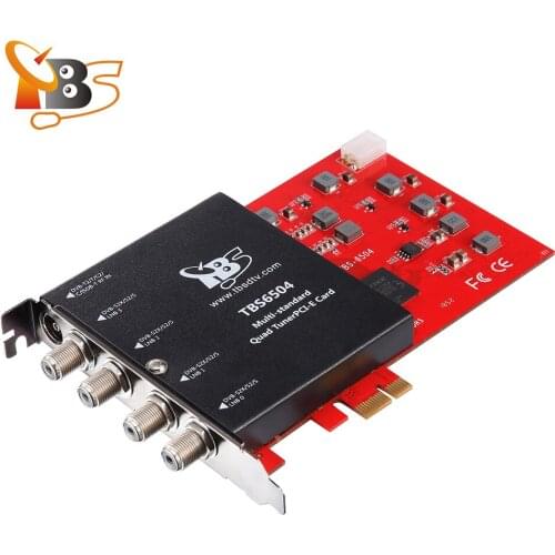 TBS6504 Quad Tuner dvb s2 fta satellite receiver pci-e dvb-t2 tuner tv card ISDB-T DVB-C capturing card for IPTV streaming