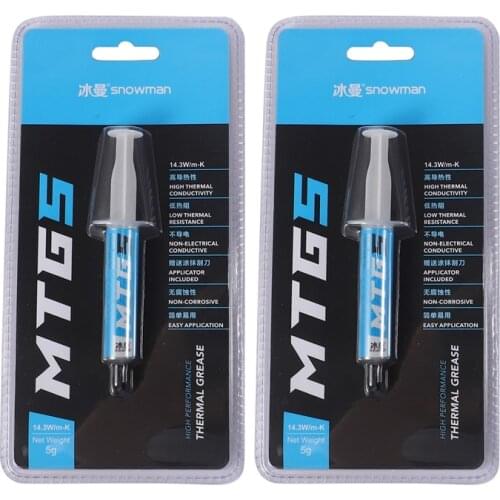 SNOWMAN MTG5 Thermal Paste, Silicone Grease CPU Thermal Paste, Desktop Notebook Ie Chip Silicone Thermal Paste(2 Packs)