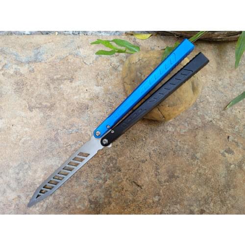 The One Falcon Butterfly Trainer Jilt Knife D2 Blade 6061 Aviation Aluminum Handle Bushing System Free-swinging Knife