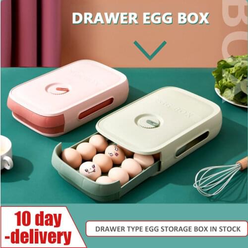 Drawer Type Egg Storage Box Refrigerator Storage Box Fresh Keeping Box Dumpling Box Household Eggs Holder Food Storage Kitchen