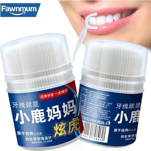 Fawnmum Dental Floss Picks 50Pcs/Set Interdental Brush Thread for Teeth Cleaning Dentistry Tool Plastic Toothpicks Oral Hygiene