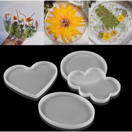 1pcs Drink Cup Coaster Silicone Mold Silicone Crystal Coaster Mold Epoxy Resin Tray Craft Home Decoration Handmade Tools