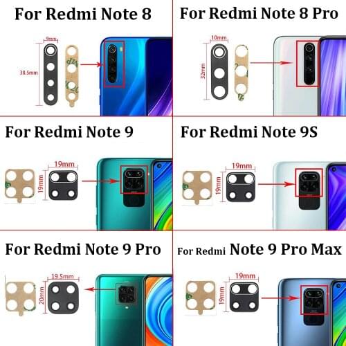 Repair Parts For Redmi Note 6 7 8 8T 9 10 Pro 9S Note10 Back Rear Camera Glass Lens with Sticker Replacement Part