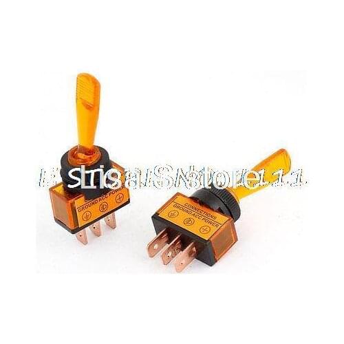 2 Pcs Car Auto Vehicle Plastic Shell SPDT 3 Pin Terminal Toggle Switch