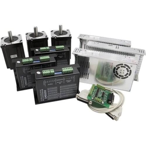 3 Axis CNC Router Lathe Kit Nema 34 Stepper Motor+DM860H servo Driver + 5axis Breakout Board+Power supply