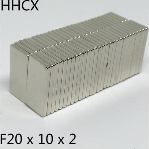 5 10 20 50 100PCS/LOT Magnet 20*10*2 N35 NdFeB Block Magnet 20x10x2 Neodymium Magnets 20 x 10 x 2 for Motor