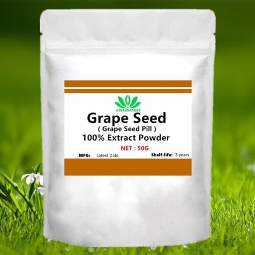 50-1000g Grape seed Extract,Grape seed Pill,Vitis vinifera Extract Powder,delaying aging,beauty and skin care,Anti allergic