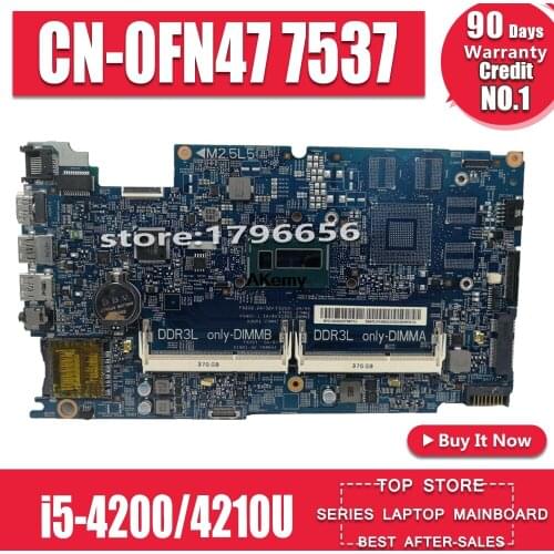 Akemy 12311-1 I5-4200/4210U For DELL INSPIRON 15 7537 15R 7537 laptop motherboard mainboard KJ7NX 0K58JN K58JN PWB:KWC14