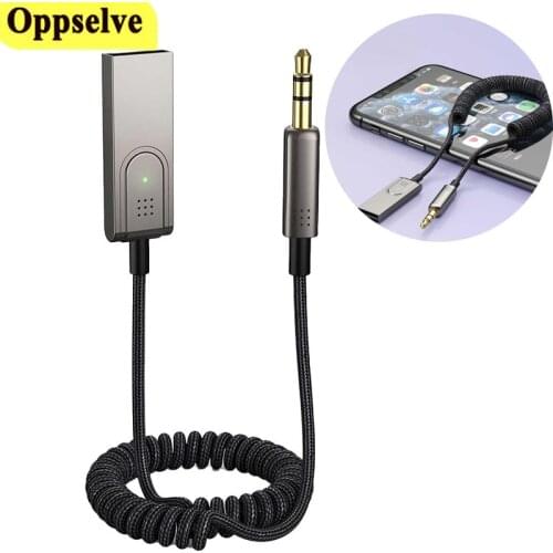 Car Bluetooth 5.0 Receiver Stable Aux Adapter for Computer TV Mobile Phone Built-in Antena Design USB to 3.5mm Jack Audio Music