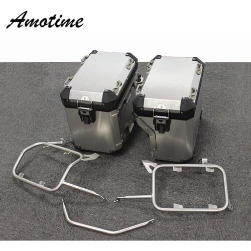 For BMW R1200GS LC R1250GS Pannier System Left and Right Side Boxes with Stainless Steel Racks for BMW GS 1200 GS LC 2013-2018