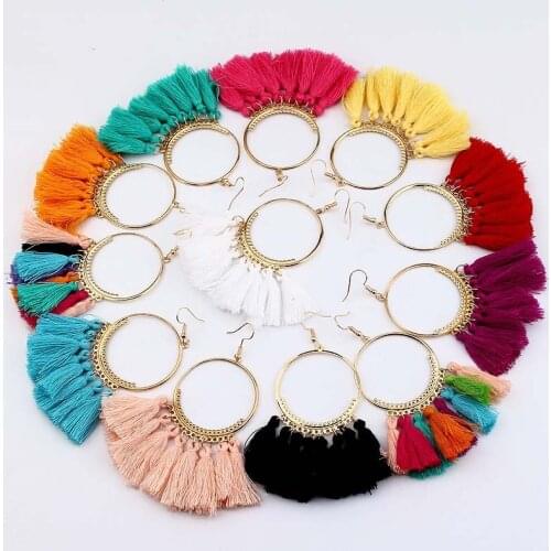 Bohemia Korean Fashion Women Tassel Boho Style Jewelry Bohemia Dangle Earrings Drop Bridal Fringed Vintage Tassel Earrings