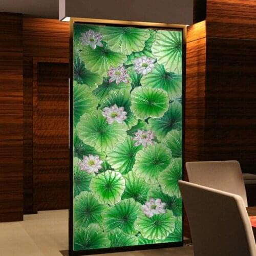 Modern Chinese style three-dimensional relief large mural wallpaper lotus entrance corridor Custom Size