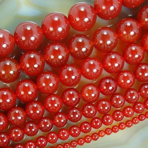 Natural Stone Beads Round Red Carnelian Onyx Loose Beads For Jewelry Making Bracelet 15.5" Pick Size 4/6/8/10/12/14mm-F00062