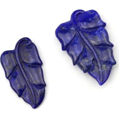 Leaf shape natural lapis lazuli stone beads natural stone beads carved beads for jewelry making 1 piece wholesale