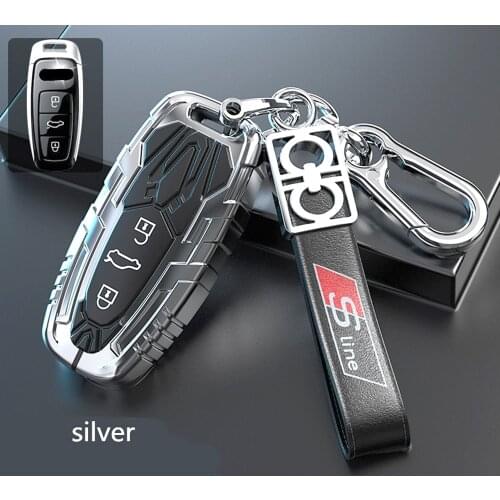 For Audi A6 A6L A7 A8 Q8 E-tron C8 D5 2018 2019 2020 Car Key Cover Case Auto Key Holder Shell Accessories